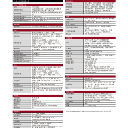 LILIN 利凌 NAV3025 25路 支援單一螢幕 中央管理錄影主機