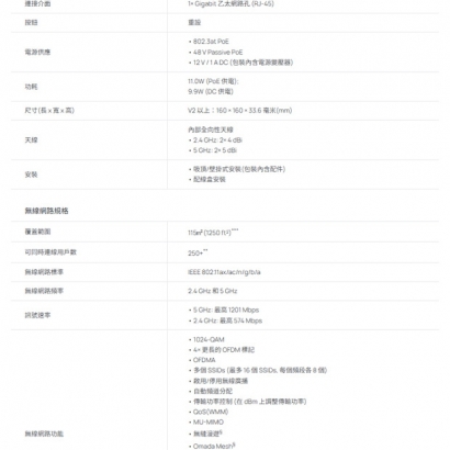 TP-LINK EAP610 V3 AX1800 吸頂式 Wi-Fi 6 基地台 / 無線AP