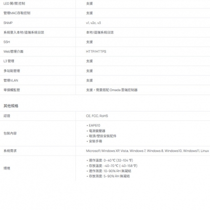 TP-LINK EAP610 V3 AX1800 吸頂式 Wi-Fi 6 基地台 / 無線AP