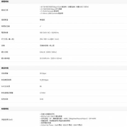 TP-LINK SG3210 Omada 8 埠 Gigabit L2+ 管理型交換器 (含 2 埠 SFP)