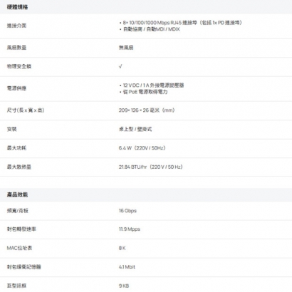 TP-LINK SG2008 Omada 8 埠 Gigabit 智慧型交換器