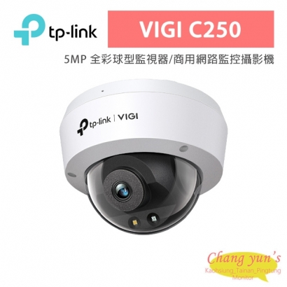 TP-LINK VIGI C250 VIGI 5MP 全彩球型監視器/商用網路監控攝影機