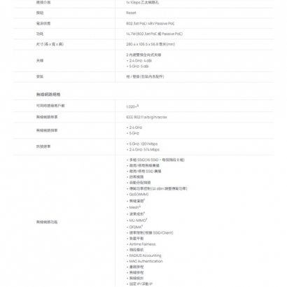 TP-LINK AP8635-I Omada Pro AX1800 室內型/戶外型 Wi-Fi 6 基地台