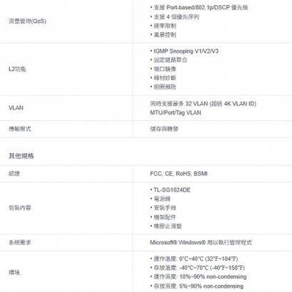 TP-LINK TL-SG1024DE 24埠Gigabit簡易智慧型交換器