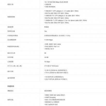 TP-LINK TL-SG1008P 8 埠 Gigabit 桌上型交換器(含 4 埠 PoE)