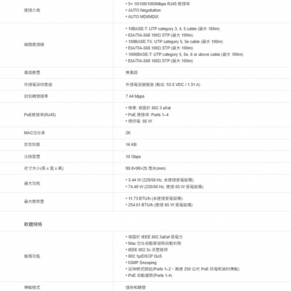 TP-LINK TL-SG1005P 5埠 Gigabit 桌上型交換器(含 4 埠 PoE+)