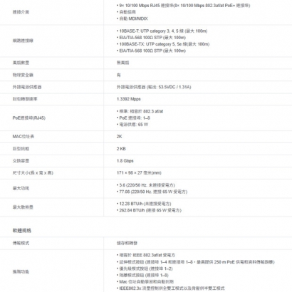 TP-LINK TL-SF1009P 9 埠 10/100Mbps 桌上型交換器(含 8 埠 PoE+) TP-LINK TL-SF1009P 9 埠 10/100Mbps 桌上型交換器(含 8 埠 PoE+)