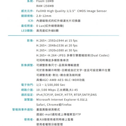 VACRON VIG-UJ731V-Z7 5MP 網路攝影機
