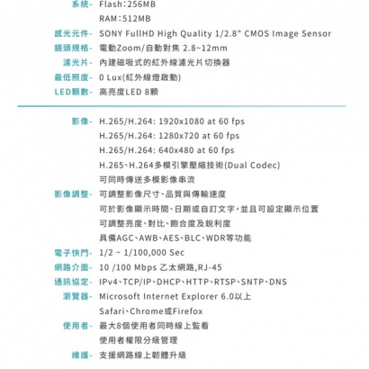 VACRON VIN-US731CTA-EA 1080P AI車牌辨識網路攝影機