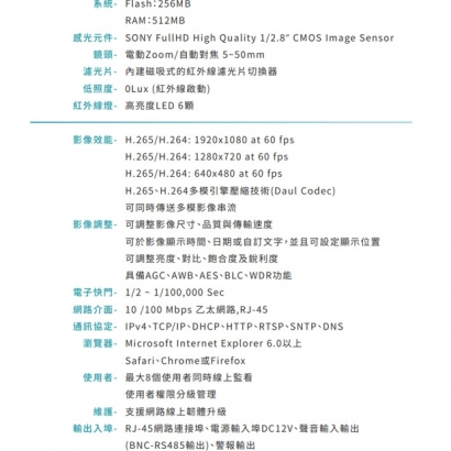 VACRON VIN-US763CVTA-EA 1080P AI車牌辨識網路攝影機