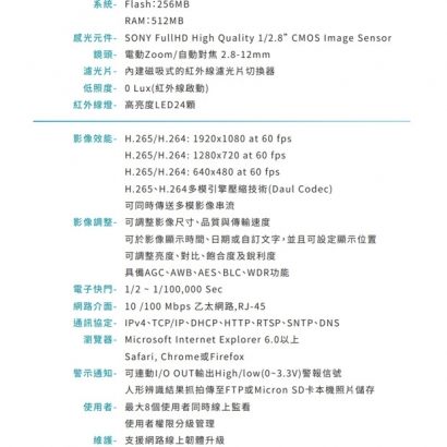 VACRON VIN-US730HTA-E4 1080P 人形辨識網路攝影機