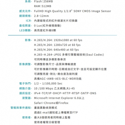 VACRON VIN-US731V-E2 1080P 槍型網路攝影機