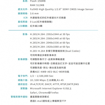 VACRON VIN-DS755-E6 5MP 半球型網路攝影機