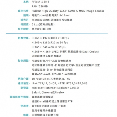 VACRON VIG-US730T-D2 1080P 戶外型電動鏡頭網路攝影機