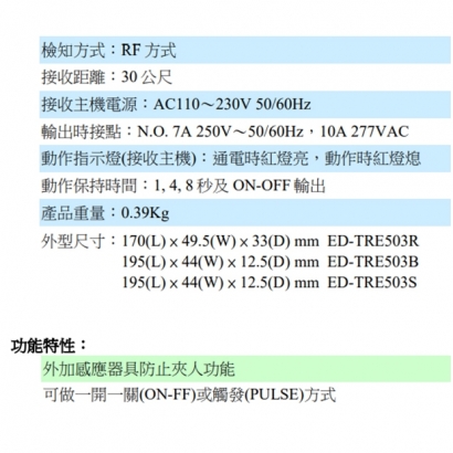ED-TRE503R 無線觸摸開關