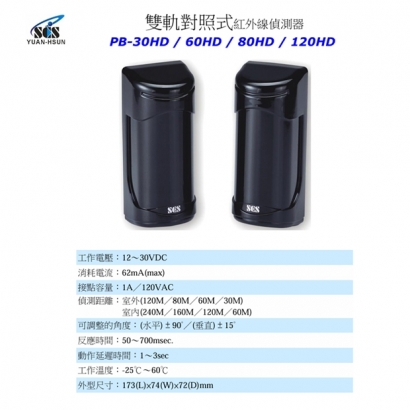 PB- 80HD 雙軌對照式紅外線偵測器80米
