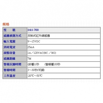 DES-700 來客報知警報器