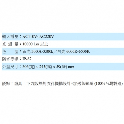 RS-LQ100W LED投射燈(100W)