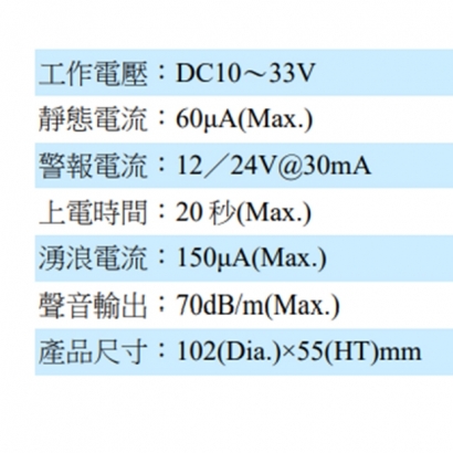 RS-SS128R 光電式煙霧警報器