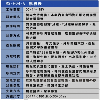 MS-H04-A 公共緊急對講機