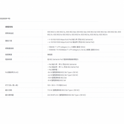TP-LINK 昌運監視器 SG2005P-PD Omada 5埠 Gigabit 智慧型交換器