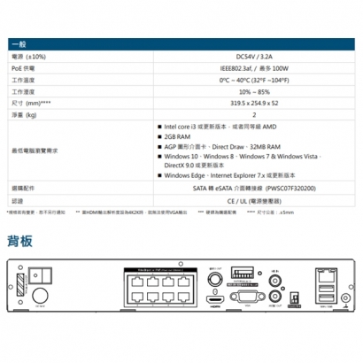 AVTECH 陞泰 AVH2109AX(US)-U1 9 路 H.265 網路型錄影主機