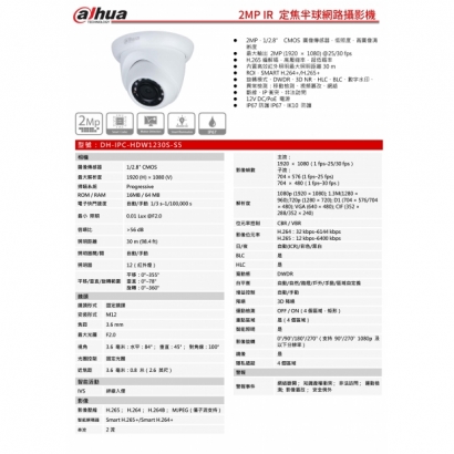 大華dahua DH-IPC-HDW1230S-S5 2MP Lite IR 定焦半球網路攝影機1.jpg 大華dahua DH-IPC-HDW1230S-S5 2MP Lite IR 定焦半球網路攝影機1.jpg