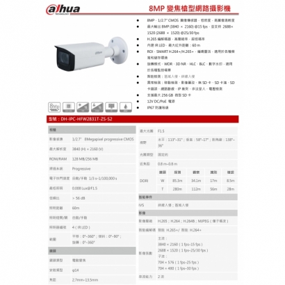 大華dahua DH-IPC-HFW2831T-ZS-S2 8MP Lite 紅外變焦槍型網路攝影機1.jpg