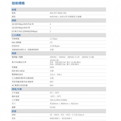 VIVOTEK AW-FET-060D-065 4埠PoE_2埠 非網管型 交換器.2.jpg
