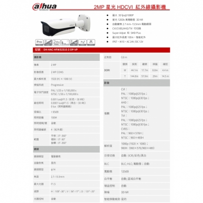 大華dahua DH-HAC-HFW3231EN-Z-DP-VP 2MP星光HDCVI 紅外線攝影機1.jpg 大華dahua DH-HAC-HFW3231EN-Z-DP-VP 2MP星光HDCVI 紅外線攝影機1.jpg