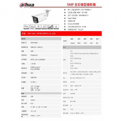 大華dahua DH-HAC-HFW2509TU-A-LED 5MP全彩槍型攝影機1.jpg