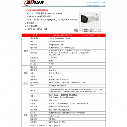 大華dahua DH-IPC-HFW2231T-ZAS/ZS 200萬 寬動態網路攝影機1.jpg