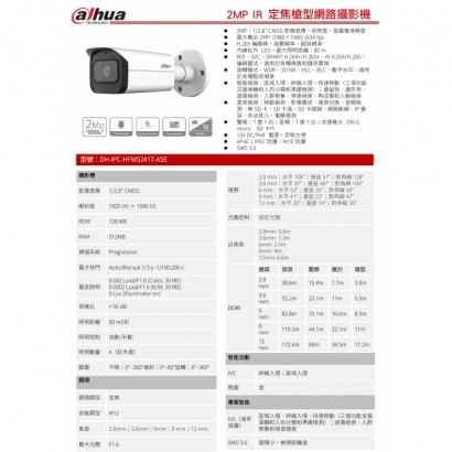 大華dahua DH-IPC-HFW5241T-ASE 2MP IR 定焦槍型網路攝影機1.jpg 大華dahua DH-IPC-HFW5241T-ASE 2MP IR 定焦槍型網路攝影機1.jpg