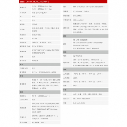 大華dahua DH-IPC-HDW2241TMP-S 2MP 紅外半球網路攝影機2.jpg