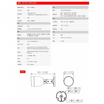 大華dahua DH-IPC-HFW1530S 5MP紅外線定焦槍型網路攝影機2.jpg