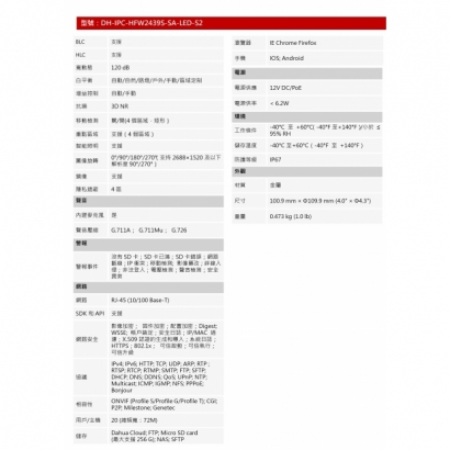 大華dahua DH-IPC-HFW2439SN-SA-LED-S2 4MP Lite全彩定槍型網路攝影機2.jpg