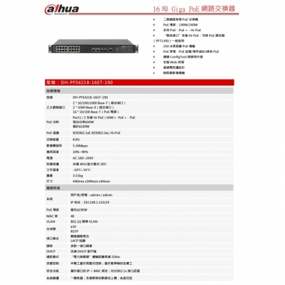 大華dahua DH-PFS4218-16ET-190 16埠 Giga PoE網路交換器1.jpg