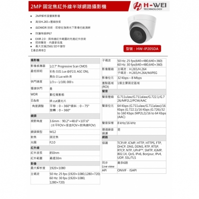 HW-IP205DA 2MP 固定焦紅外線半球網路攝影機1.jpg