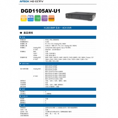 AVTECH 陞泰 DGD1105AV-U1 H.265 8MP五合一4CH XVR1.jpg