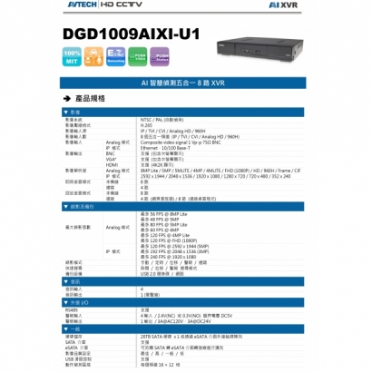 AVTECH 陞泰 DGD1009AIX-U1 AI智慧偵測五合一8路XVR1.jpg