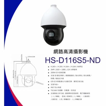 昇銳 HS-D116S5-ND 2百萬32倍PTZ快速球網路攝影機.1.jpg