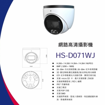 昇銳 HS-D071WJ 6百萬智能雙光半球型網路攝影機.1.jpg