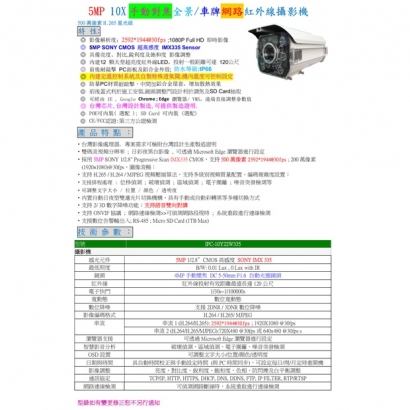 IPC-10Y22W335 5MP 10X 手動對焦全景 車牌網路紅外線攝影機.1.jpg