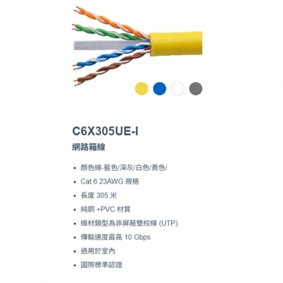 神盾 C6X305UE-I Cat.6 23AWG 室內網路箱線 305mm.1.jpg