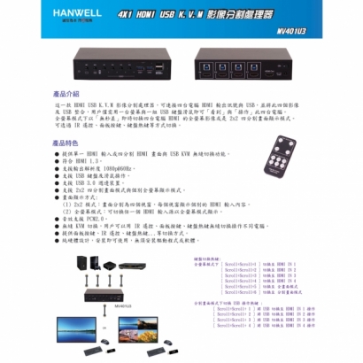HANWELL MV401U3 4x1 HDMI USB K.V.M 電腦切換器 _ 1080p60Hz _.1.jpg