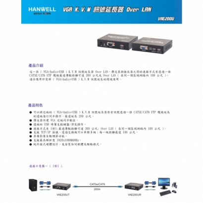 HANWELL VAE200U VGA K.V.M 訊號 over LAN 延長器.1.jpg HANWELL VAE200U VGA K.V.M 訊號 over LAN 延長器.1.jpg