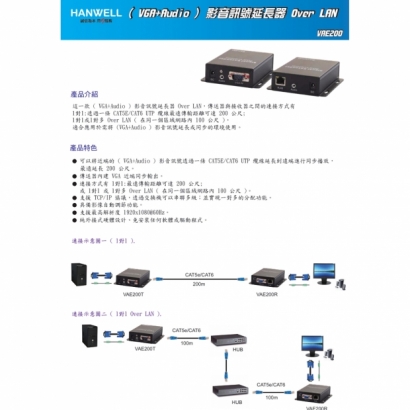HANWELL VAE200 VGA 訊號 over LAN 延長器.1.jpg HANWELL VAE200 VGA 訊號 over LAN 延長器.1.jpg