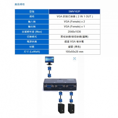 HANWELL SMV102P 2x1 VGA 訊號切換器.1.jpg HANWELL SMV102P 2x1 VGA 訊號切換器.1.jpg