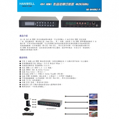 HANWELL HD-M44AK2-P 4x4 HDMI 矩陣切換器 _ 4K60Hz _.1.jpg HANWELL HD-M44AK2-P 4x4 HDMI 矩陣切換器 _ 4K60Hz _.1.jpg