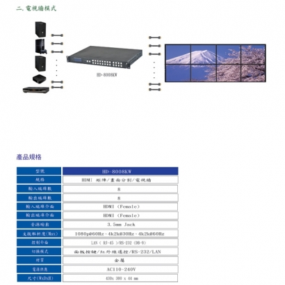 HANWELL HD-8008KW 8x8 HDMI 訊號無縫矩陣切換器 _ 4K60Hz _.2.jpg HANWELL HD-8008KW 8x8 HDMI 訊號無縫矩陣切換器 _ 4K60Hz _.2.jpg